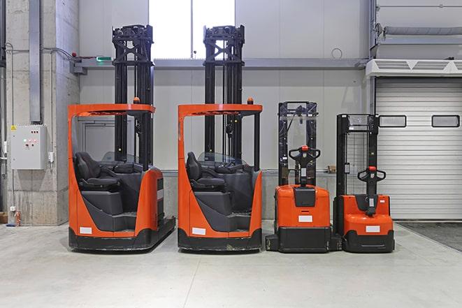 forklifts in a manufacturing plant